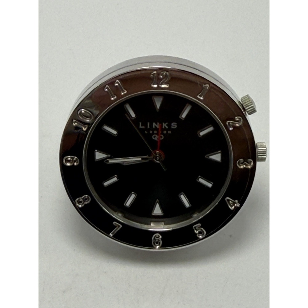Links Of London New Batteryβ Travel Alarm Mini Desk Clock 40MM Black Dial